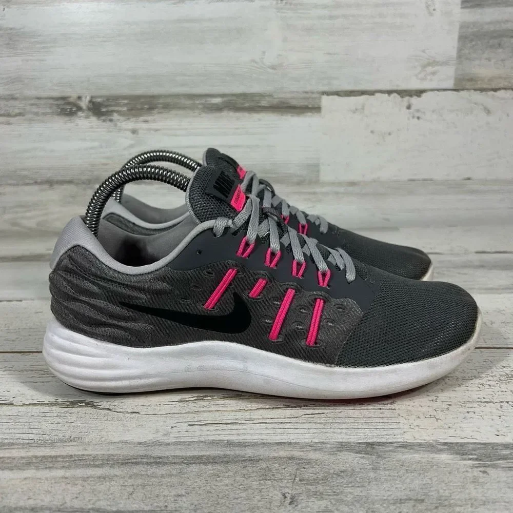 Nike Womens Lunarstelos Shoes 844736-005 Gray Black Running‎ Sneaker Siz…